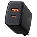 Kompaktní nástěnná nabíječka Baseus 20W - USB -C PD3.0, USB QC3.0 - Černá