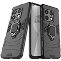 Hybridní pouzdro OnePlus 10 Pro s držákem prstenu - černá