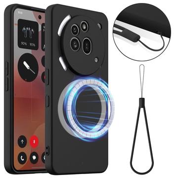 Tekuté silikonové pouzdro pro Nothing Phone (3a) Pro – kompatibilní s MagSafe – Černé