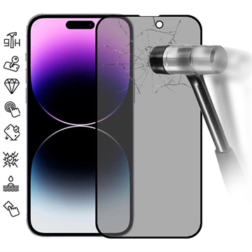 iPhone 16 Full Cover Ochranné Tvrzené Sklo Privacy - Černý Okraj