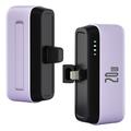 T160 Mini přenosná Lightning Power Bank - PD 20W, 5000mAh - fialová